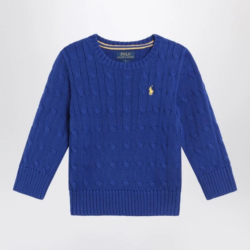 Polo Ralph Lauren Blue Cotton Cable Knit Sweater